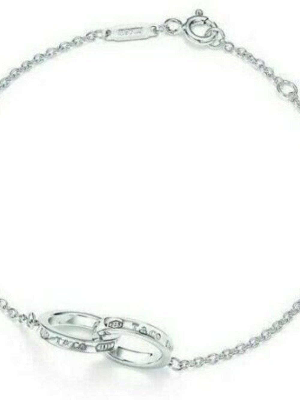 Tiffany & Co Sterling Silver Adjustable 1837 Interlocking Circles Chain Bracelet